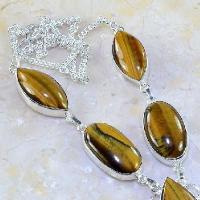 Ot 7848c collier parure sautoir oeil de tigre argent 925 achat vente bijoux