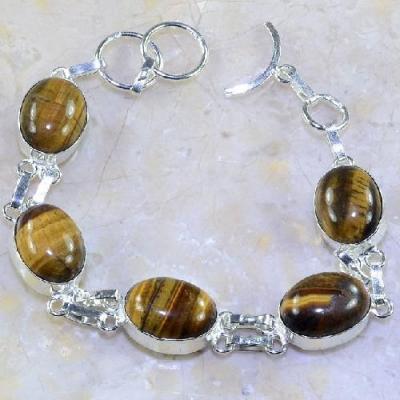 Ot 7854a bracelet oeil de tigre argent 925 achat vente bijoux