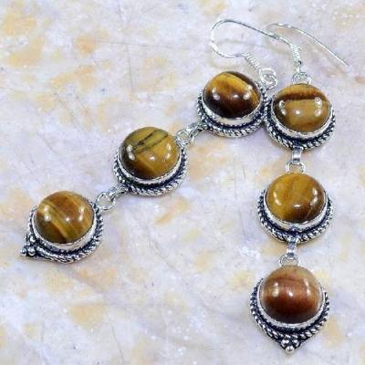 Ot 7861a boucles pendants oreilles oeil de tigre argent 925 achat vente bijoux 1