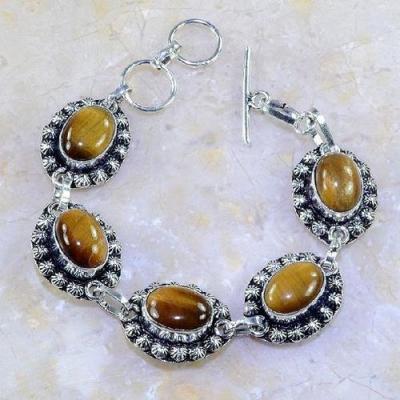 Ot 7866a bracelet oeil de tigre argent 925 achat vente bijoux