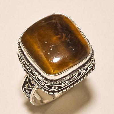 Ot 7878a bague chevaliere t63 oeil de tigre argent 925 achat vente bijoux