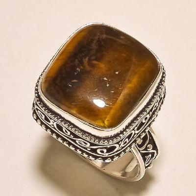 Ot 7878b bague chevaliere t63 oeil de tigre argent 925 achat vente bijoux