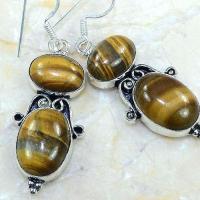 Ot 7882c boucles pendant oreilles oeil de tigre argent 925 achat vente bijoux