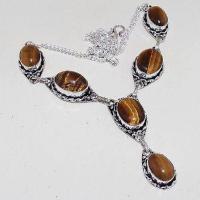 Ot 7885a collier parure sautoir oeil de tigre argent 925 achat vente bijoux