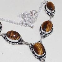 Ot 7885c collier parure sautoir oeil de tigre argent 925 achat vente bijoux