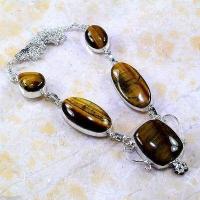 Ot 7889a collier parure sautoir oeil de tigre argent 925 achat vente bijoux