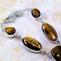 Ot 7889c collier parure sautoir oeil de tigre argent 925 achat vente bijoux