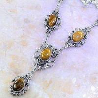 Ot 7893b collier parure sautoir oeil de tigre argent 925 achat vente bijoux