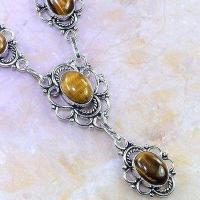 Ot 7893c collier parure sautoir oeil de tigre argent 925 achat vente bijoux