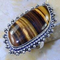 Ot 7898a bague chevaliere t58 oeil de tigre argent 925 achat vente bijoux