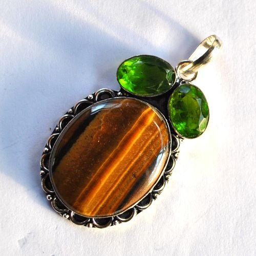 Ot 7901 pendentif pendant oeil de tigre 65mm 18gr 28x35mm argent 925 3