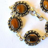 Ot 7910 bracelet ethnique oeil de tigre 10x15mm 20gr argent 925 2