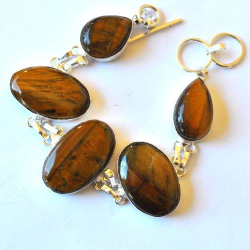 Ot 7911 bracelet ethnique oeil de tigre 20x30mm 36gr argent 925 2