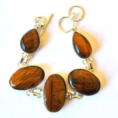 Ot 7911 bracelet ethnique oeil de tigre 20x30mm 36gr argent 925 4