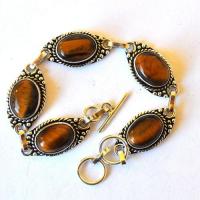 Ot 7912 bracelet ethnique oeil de tigre 10x15mm 21gr argent 925 1