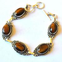Ot 7912 bracelet ethnique oeil de tigre 10x15mm 21gr argent 925 3
