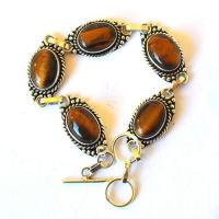 Ot 7912 bracelet ethnique oeil de tigre 10x15mm 21gr argent 925 4