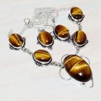 Ot 7915a parure collier boucles oreilles oeil de tigre argent 925 achat vente bijoux