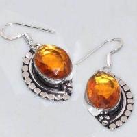 Ot 7922c parure collier boucles oreilles oeil de tigre citrine argent 925 achat vente bijoux