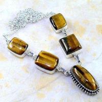 Ot 7958a collier parure sautoir oeil de tigre argent 925 achat vente bijoux