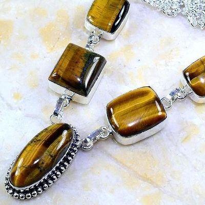 Ot 7958b collier parure sautoir oeil de tigre argent 925 achat vente bijoux