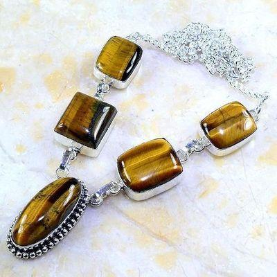 Ot 7958b collier parure sautoir oeil de tigre argent 925 achat vente bijoux