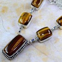 Ot 7960b collier parure sautoir oeil de tigre argent 925 achat vente bijoux