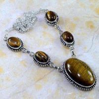 Ot 7961a collier parure sautoir oeil de tigre argent 925 achat vente bijoux