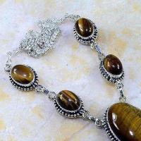 Ot 7961c collier parure sautoir oeil de tigre argent 925 achat vente bijoux