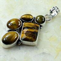 Ot 7966b pendentif pendant oeil de tigre 10gr 15x10mm ethnique achat bijou argent 925