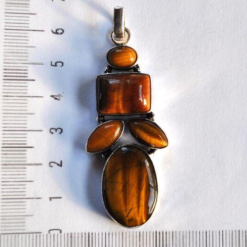 Ot 7967 pendentif pendant oeil de tigre 70mm 14gr 25x50mm argent 925 1