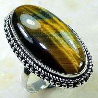 Ot 7975b bague chevaliere t57 oeil de tigre 11gr 15x30mm ethnique achat bijou argent 925