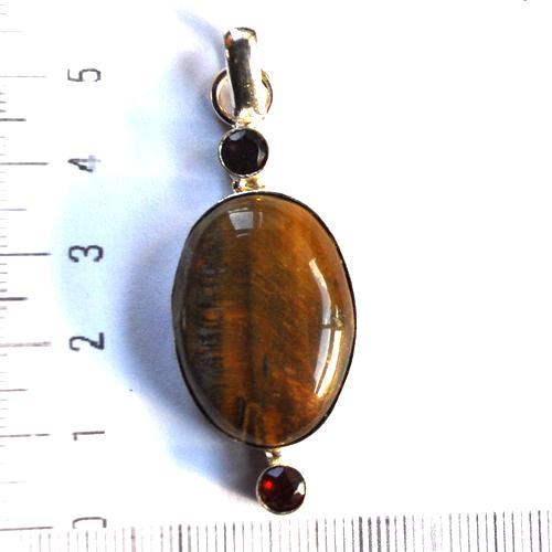 Ot 7978 pendentif pendant oeil de tigre 57mm 11gr 20x25mm argent 925 1