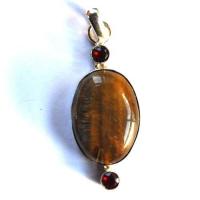 Ot 7978 pendentif pendant oeil de tigre 57mm 11gr 20x25mm argent 925 2