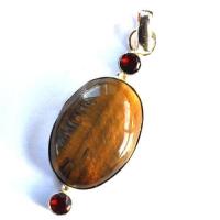 Ot 7978 pendentif pendant oeil de tigre 57mm 11gr 20x25mm argent 925 3