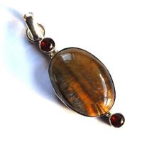 Ot 7978 pendentif pendant oeil de tigre 57mm 11gr 20x25mm argent 925 4