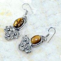 Ot 7984a boucles oreilles oeil de tigre 10x15mm argent 925 achat vente bijoux