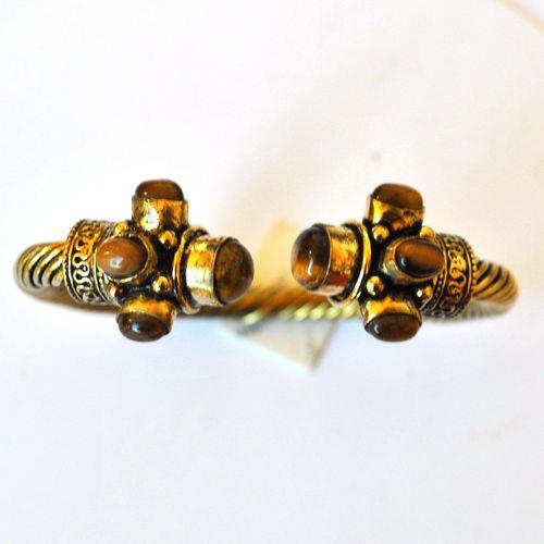 Ot 7990 bracelet torque oeil de tigre 48gr argent 925 2