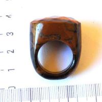 Ot 7993 bague t58 pierre oeil de tigre sculptee 22gr argent 925 1