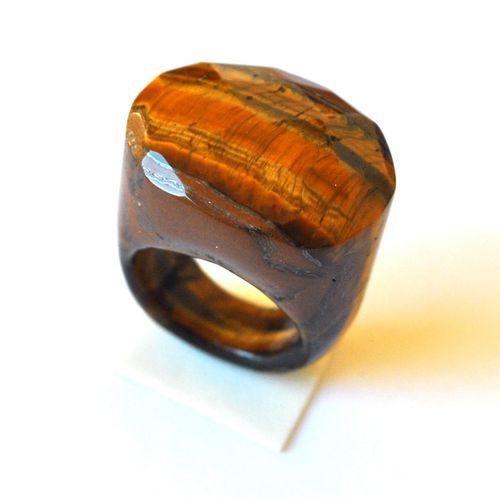 Ot 7993 bague t58 pierre oeil de tigre sculptee 22gr argent 925 2