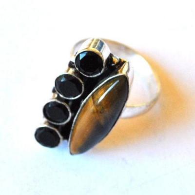 Ot 7997 bague t57 pierre oeil de tigre onyx 7gr argent 925 2 