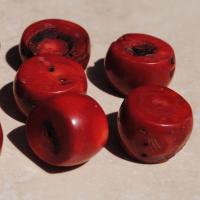Pcr 002 2 perles corail rouge rondelle achat vente loisirs creatifs
