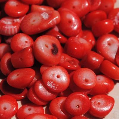 Pcr 006 1 perles corail rouge rondelle achat vente loisirs creatifs