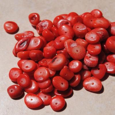 Pcr 006 1 perles corail rouge rondelle achat vente loisirs creatifs