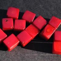 Pcr 051 2 perles corail cubiques 9x9mm 28gr achat vente loisirs creatifs
