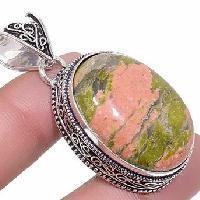 Pendants Pendentifs Unakite et argent 925