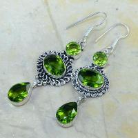 Per 047b boucles pendants oreilles peridot argent 925 achat vente bijou