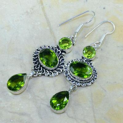 Per 047a boucles pendants oreilles peridot argent 925 achat vente bijou 1