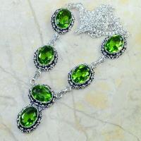 Per 067c collier parure sautoir peridot argent 925 achat vente bijou