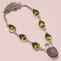 Per 075a collier parure sautoir peridot labradorite apatite argent 925 achat vente bijou